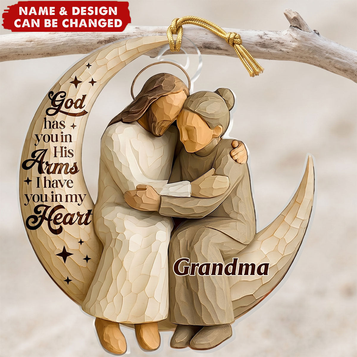 God Has You In His Arms - Personalized 1-Layer Acrylic Ornament