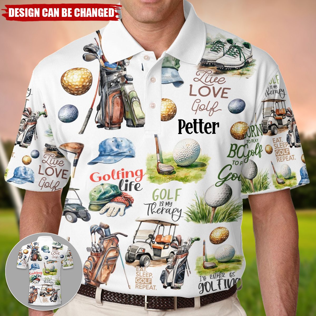 Live Love Golf - Personalized Golf Polo Shirt