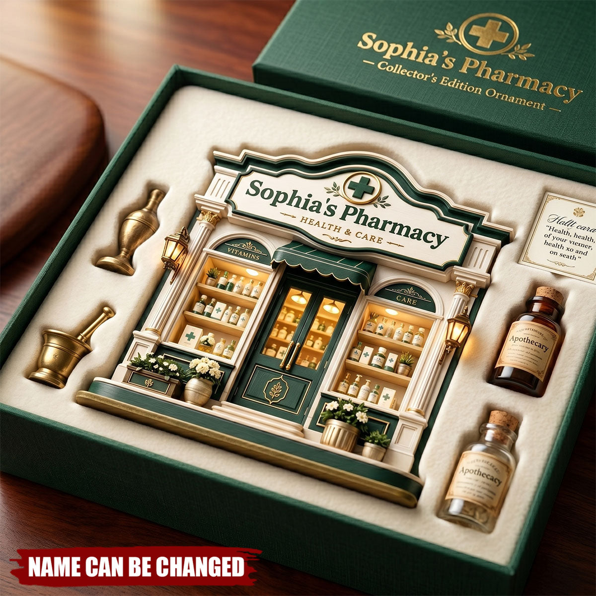 Personalized Pharmacy Wooden Plaque, Custom Name Apothecary Decor, Pharmacist Gift
