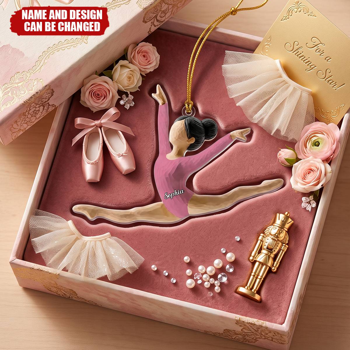 Personalized Gymnastics Christmas Ornament, Custom Ballet Girl Dancer Keepsake, Gymnast Christmas Acrylic Ornament, Sports Team 2026 Gift