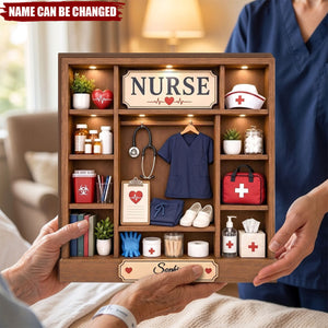 Personalized Nurse Wooden Block, Custom Medical Office Shelf Sitter