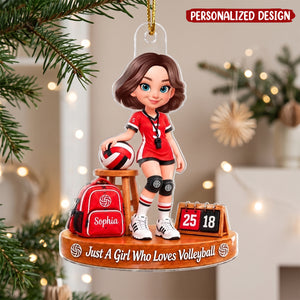Personalized Volleyball Girl Acrylic Ornament - Christmas Gift for Volleyball Players