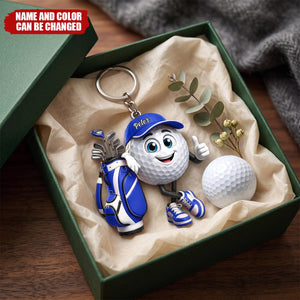 Custom Golf Shaped Acrylic Keychain - Personalized Birthday Gifts For Golf Lovers