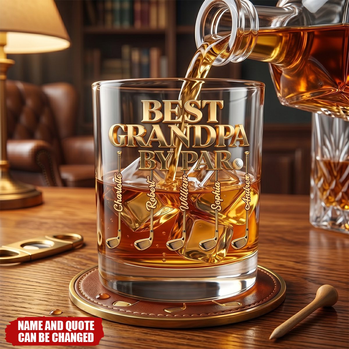 Legendary Golf Dad - Personalized Whiskey Glass,  Father's Day Gift For Dad, Grandpa