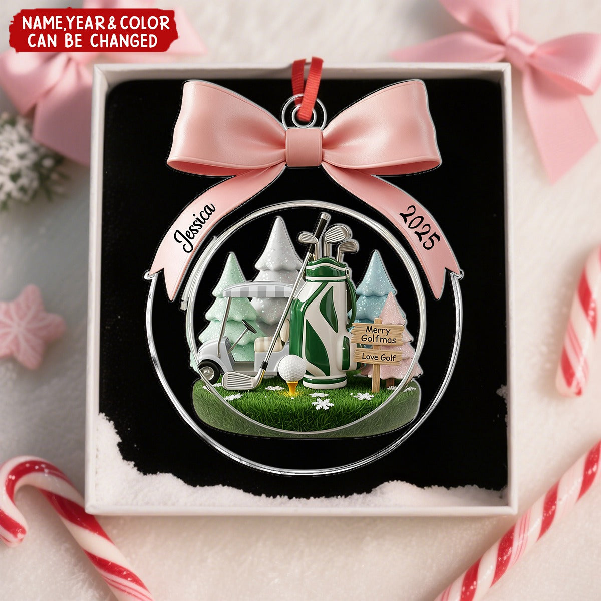 Golf Christmas - Personalized Christmas Acrylic Ornament