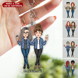 Best Friends Drink Together Personalized Acrylic Keychain