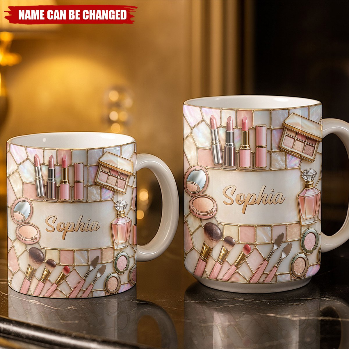 Glamorous Makeup Lover, Personalized Coffee Mug, Gift For Her