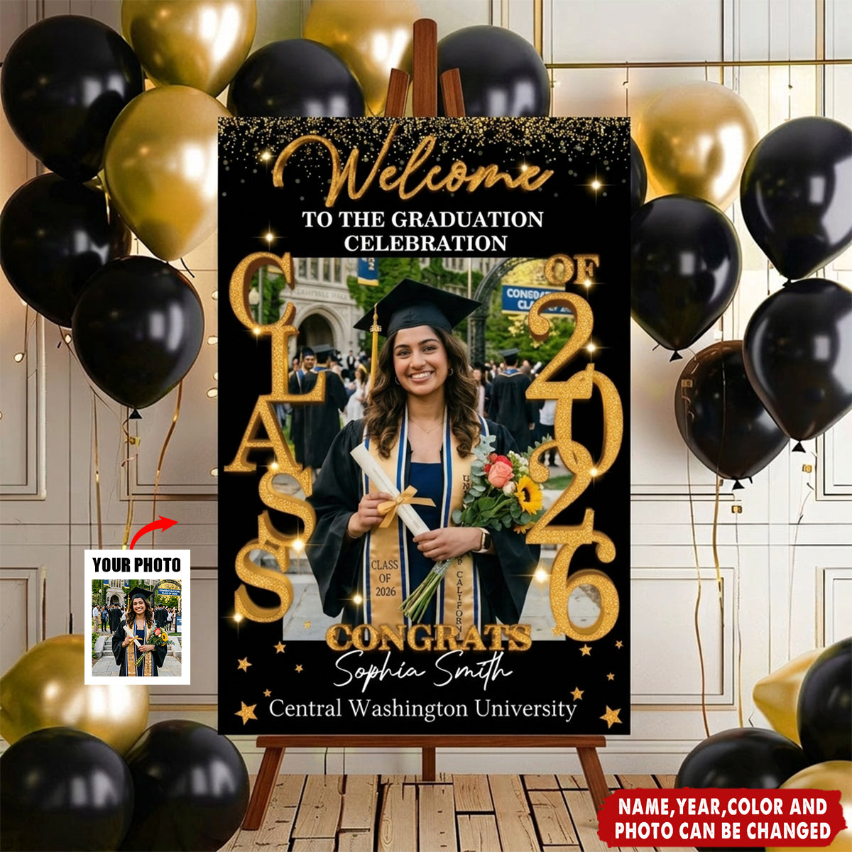 Class Of 2026 - Graduation Party Welcome Sign - Personalized Poster