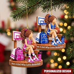 Personalized Basketball Girl Ornament, Just A Girl Who Loves Basketball
