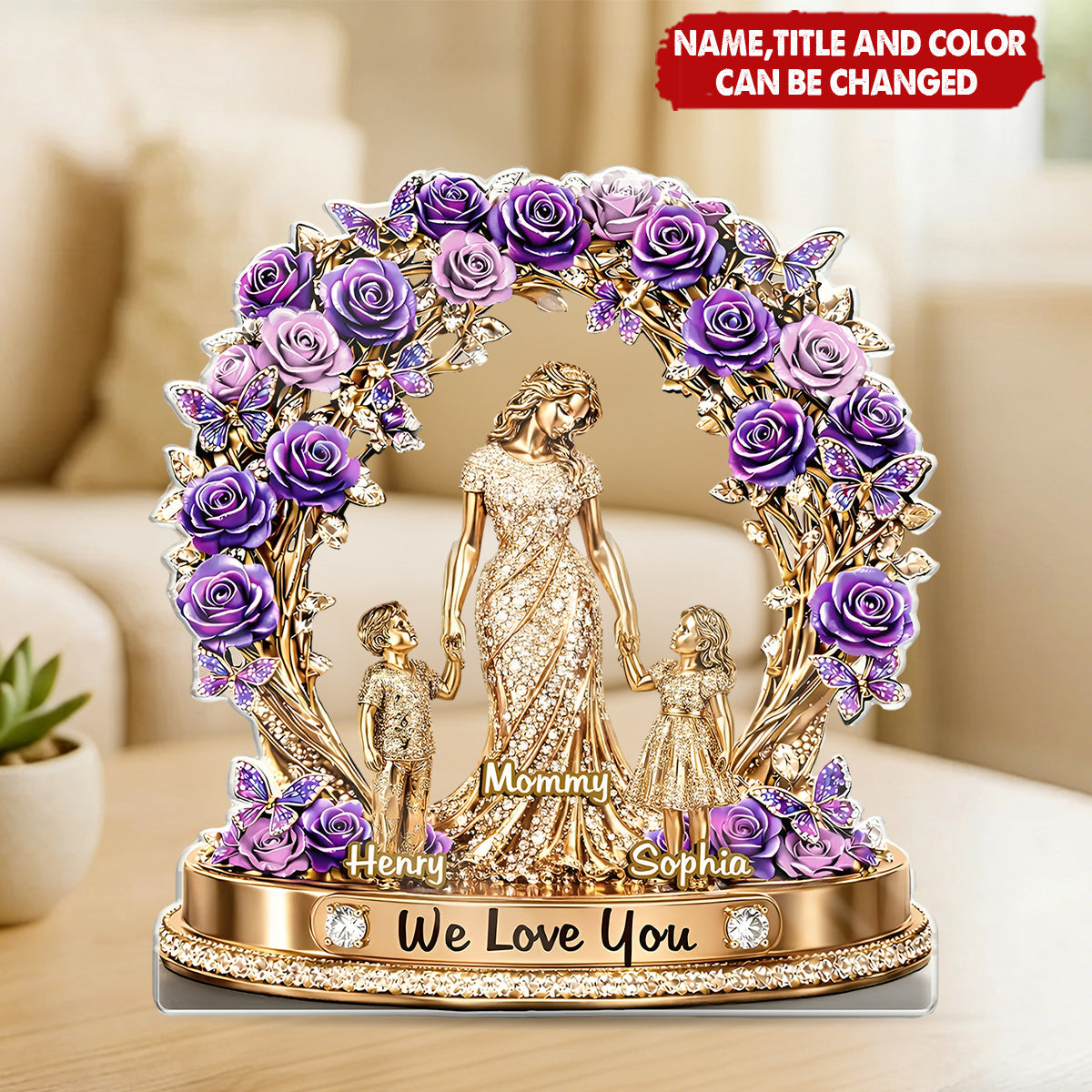 Mom Makes Every Day Beautiful - Personalized Acrylic Block Plaque