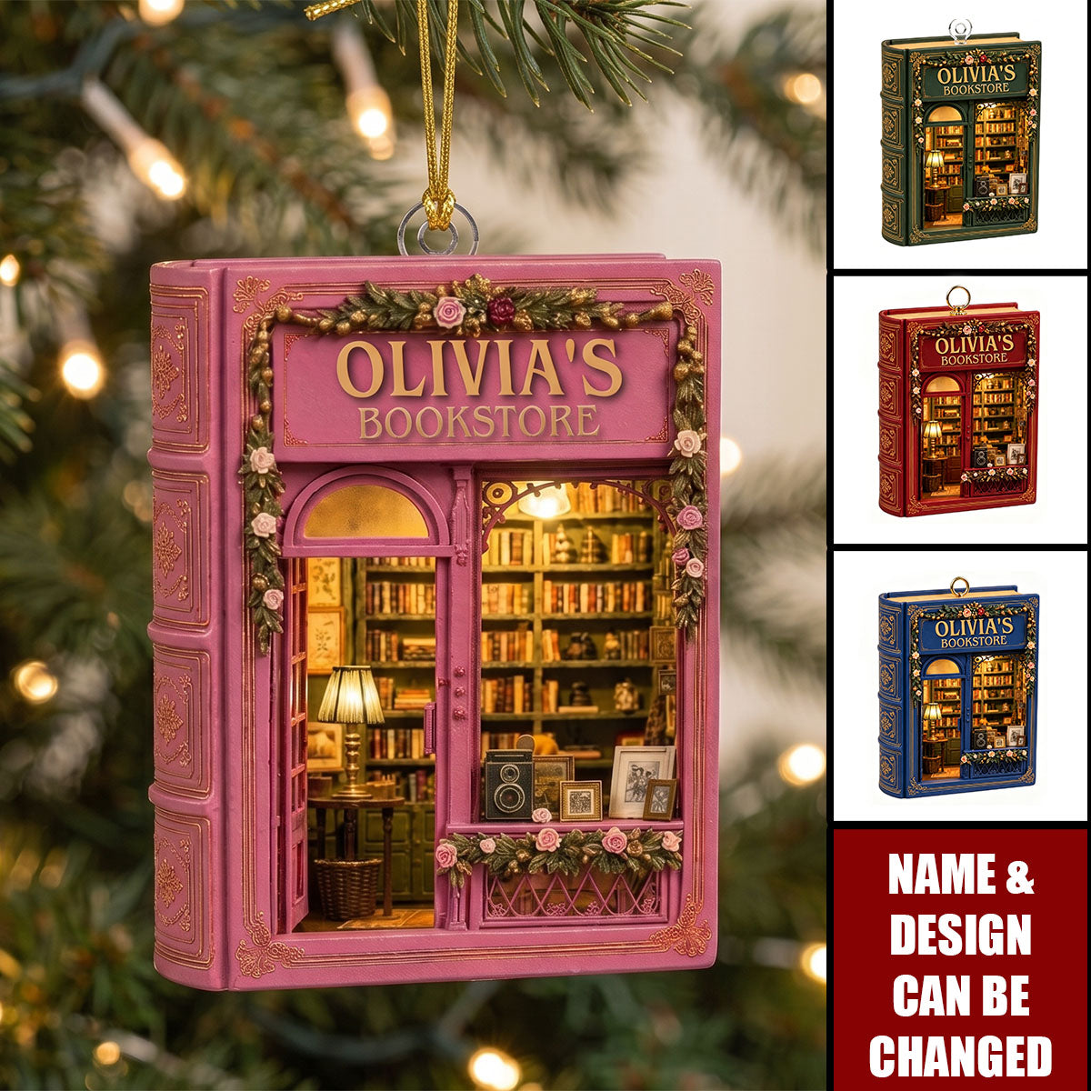 Custom Acrylic Ornament - Personalized Christmas Bookish Gifts For Book Lovers, Bookworms, Readers