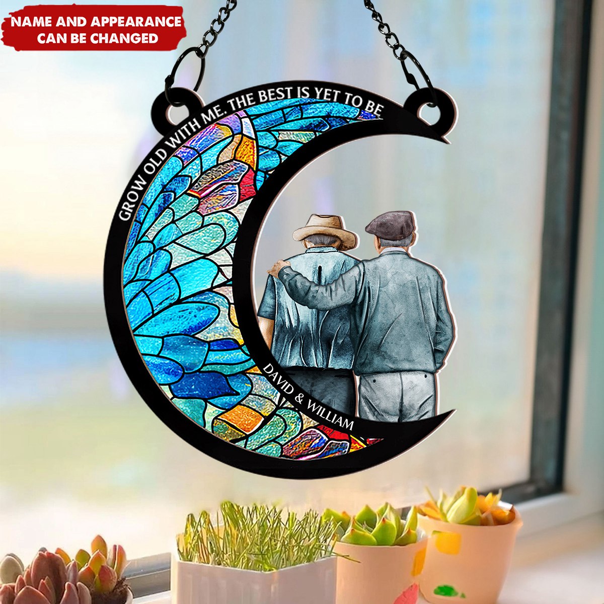 From Our First Kiss Till Our Last Breath - Personalized Window Hanging Suncatcher Ornament