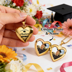 Graduation Photo Congratulations - Personalized Locket Necklace