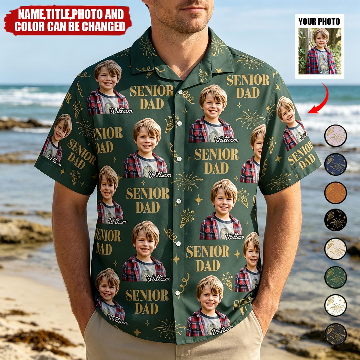 Custom Photo Vintage Senior Family - Personalized Hawaiian Shirt