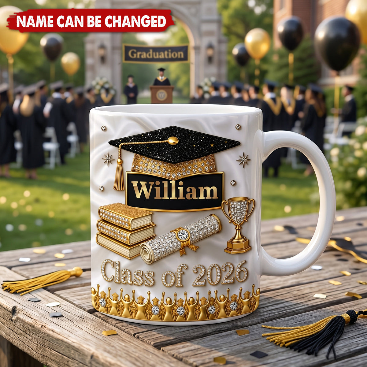 Custom Name Graduation Coffee Mug - Personalized Graduation Gifts For Him, Her