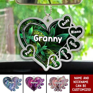 Grandma Mom Title Lovely Hearts Personalized Acrylic Ornament