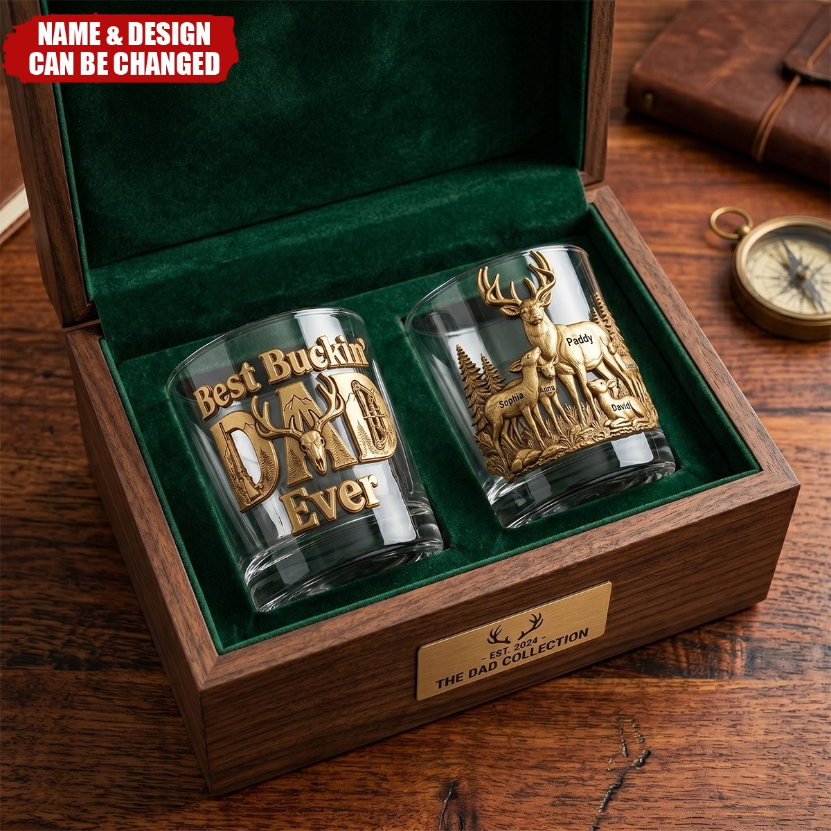 The Best Hunting Dad Drinking Glass - Personalized Gifts For Dads