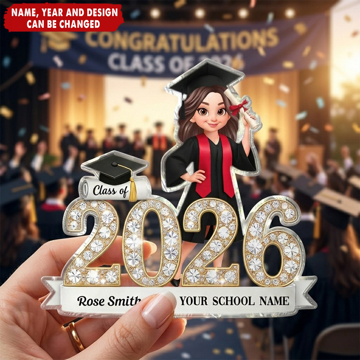 Shining Effect Class Of Graduation Senior - Personalized Acrylic Block Plaque