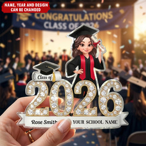 Shining Effect Class Of Graduation Senior - Personalized Acrylic Block Plaque