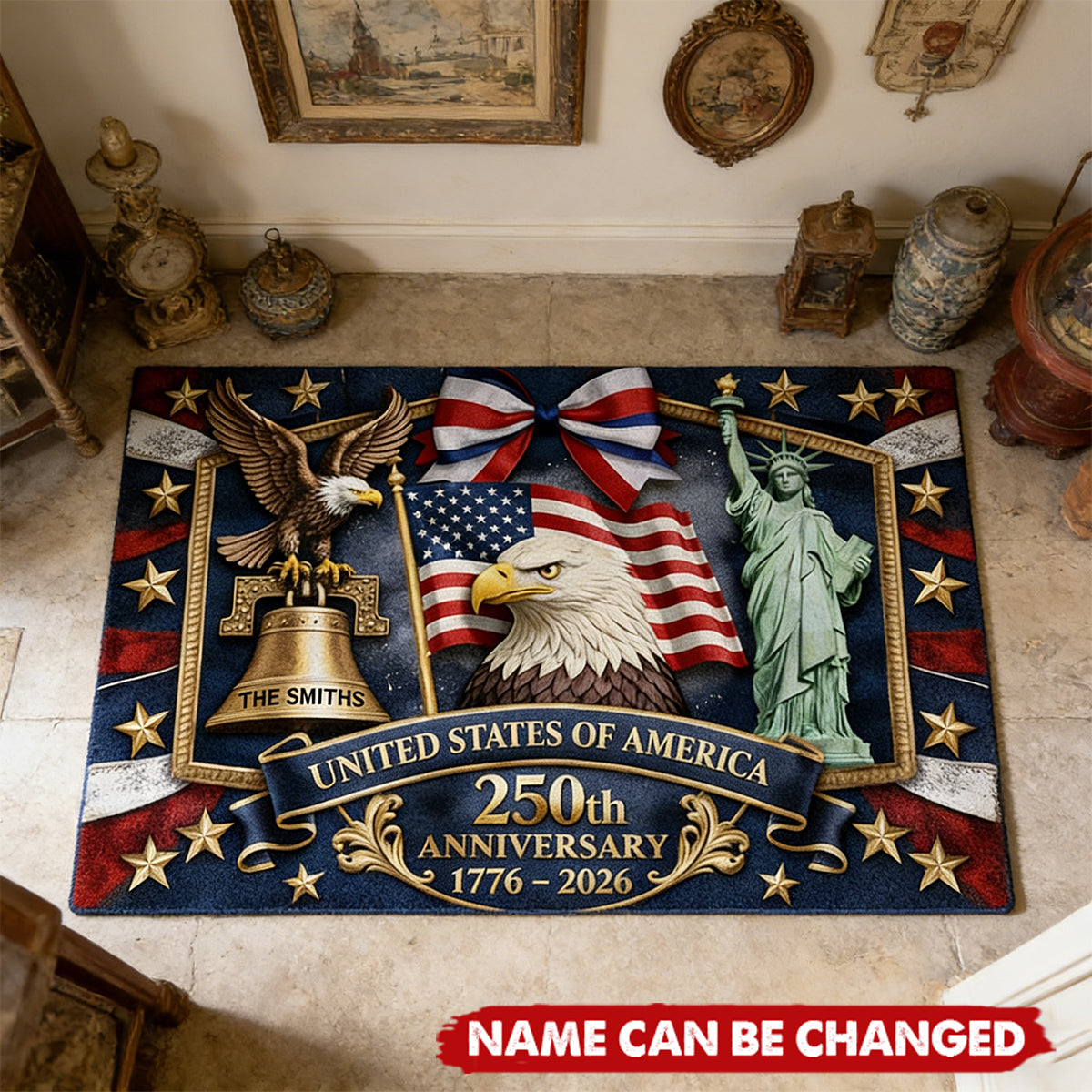 USA 250th Anniversary - Personalized Patriot Doormat