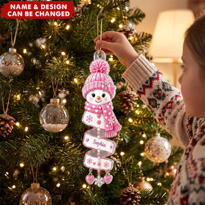 Christmas Snowman Spiral Style Custom Kids Names, Family Member Names - Personalized Acrylic Ornament
