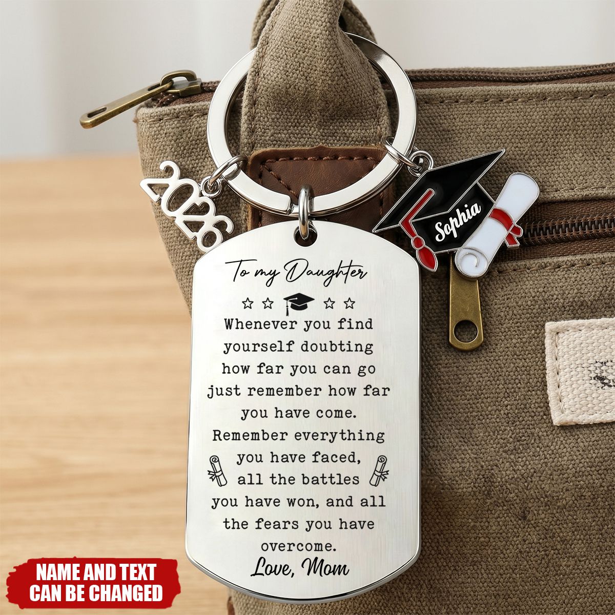Shine On, Graduate - Personalized Graduation Keychain