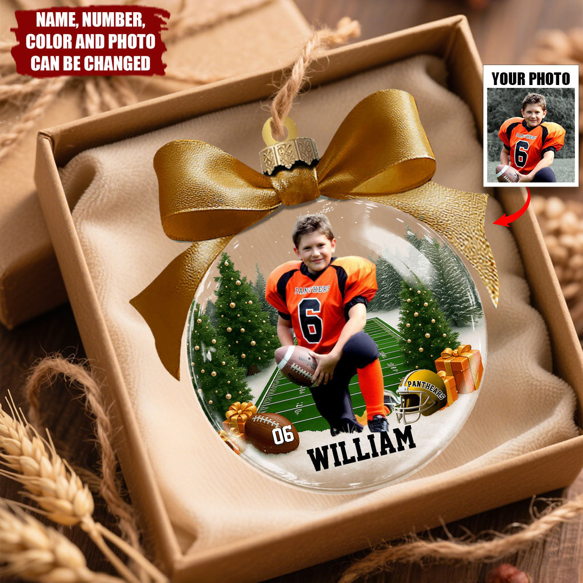 Football Season Is Coming - Personalized Christmas Acrylic Ornament