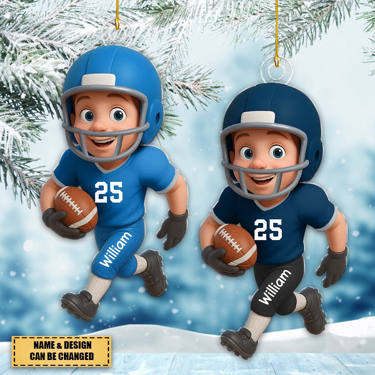 Football Player Personalized 2D Flat Acrylic Ornament