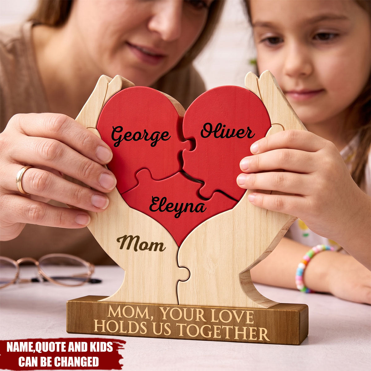 Your Arms Forever Open Your Hugs That Hold Us Tight - Personalized Family Wooden Puzzle