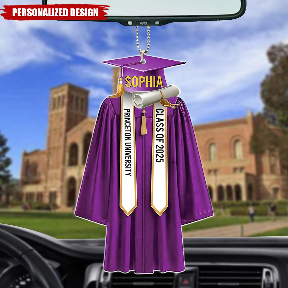 Personalized Graduation Ornaments Class of 2025 Graduation Gown Car Ornament Gifts