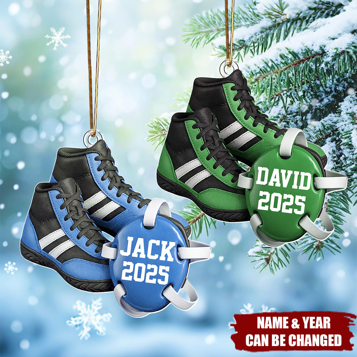 Custom Wrestling Christmas Ornament 2025, Wrestling Lovers Gift