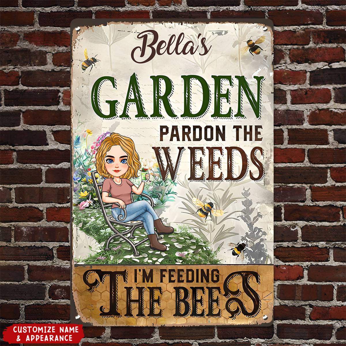 I'm Feeding The Bees - Personalized Metal Sign