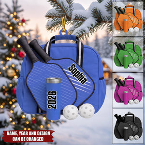 Personalized Pickleball Paddle & Ball Ornament, Pickleball Package Christmas Tree Decor, Sport Ornament