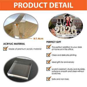 Shining Effect Class Of Graduation Senior - Personalized Acrylic Block Plaque