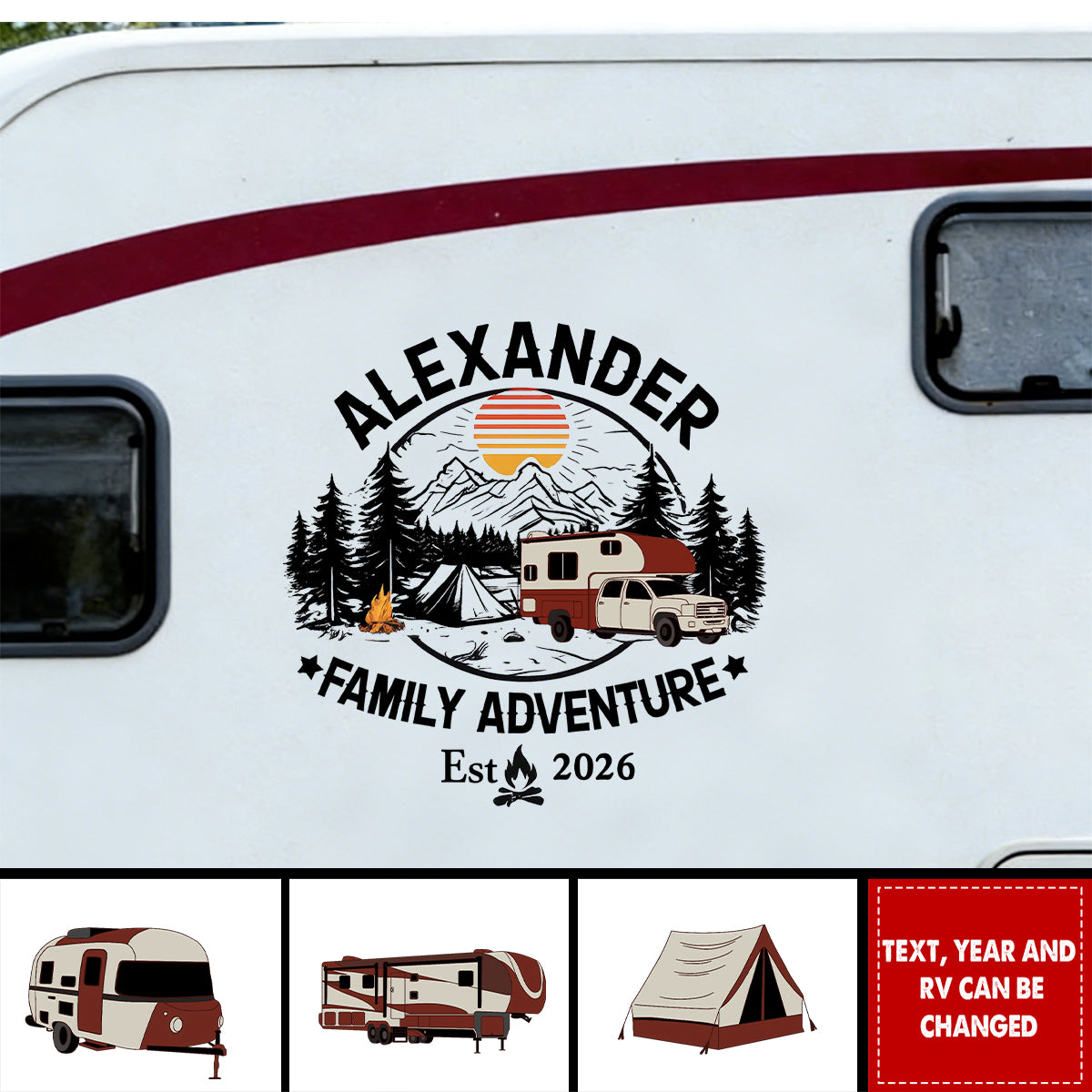 All Family Adventure Are Wonderful - Personalized Decal