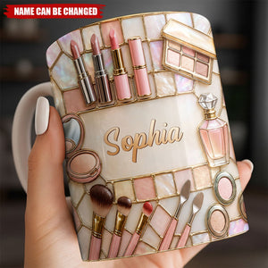 Glamorous Makeup Lover, Personalized Coffee Mug, Gift For Her