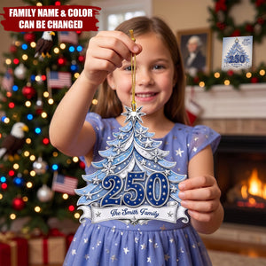 Custom Acrylic Ornament-Personalized America 250th Anniversary Christmas Gifts For Family