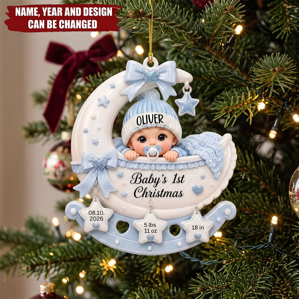 A Little Miracle’s First Holiday - Personalized Acrylic Ornament