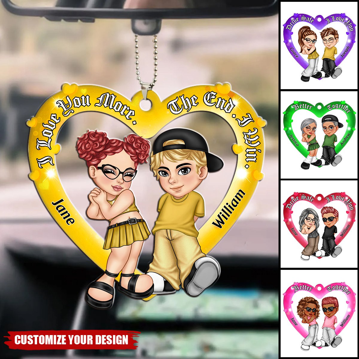 Drive Safe I Love You Y2K Couple Personalized Acrylic Ornament