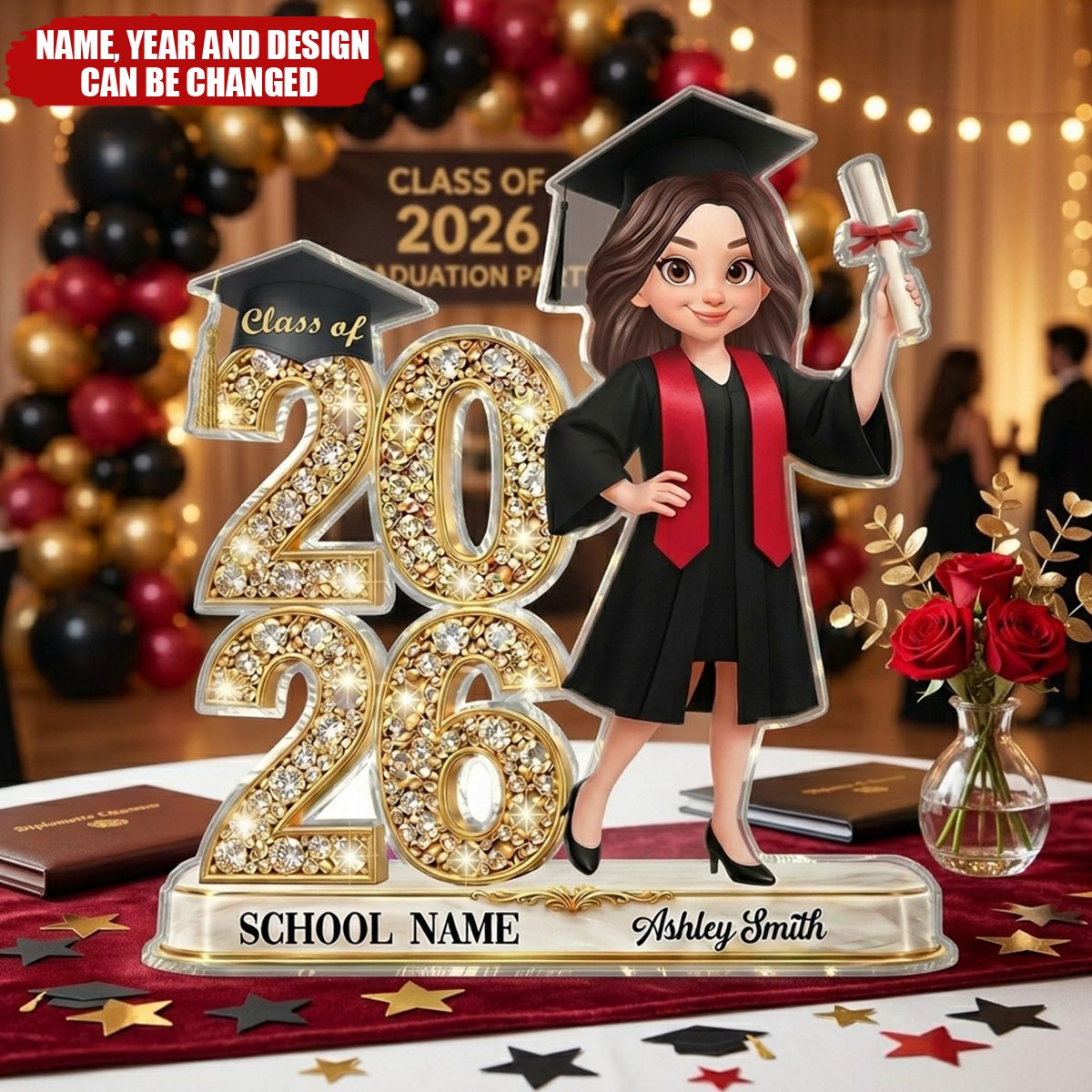 Class Of Year Graduation Behind You All Your Dream - Personalized Acrylic Block Plaque