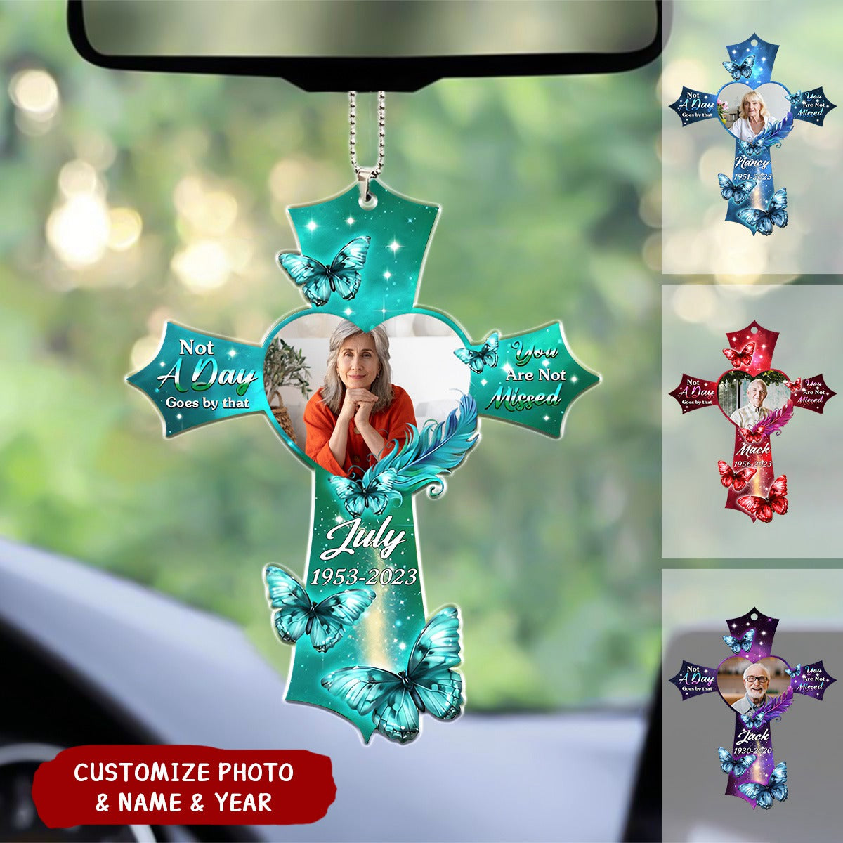 Not A Day Goes By That - Personalized Acrylic Car Ornament, Remembrance Gift, Sympathy Gift