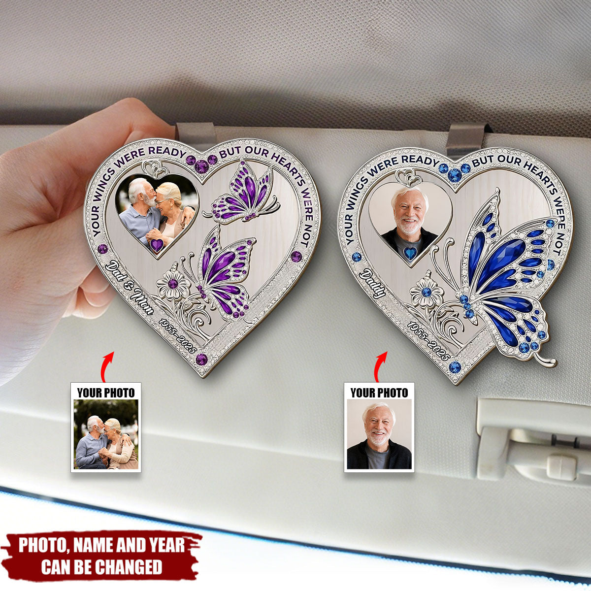 Your Wings Custom Photo - Personalized Custom Car Visor Clip