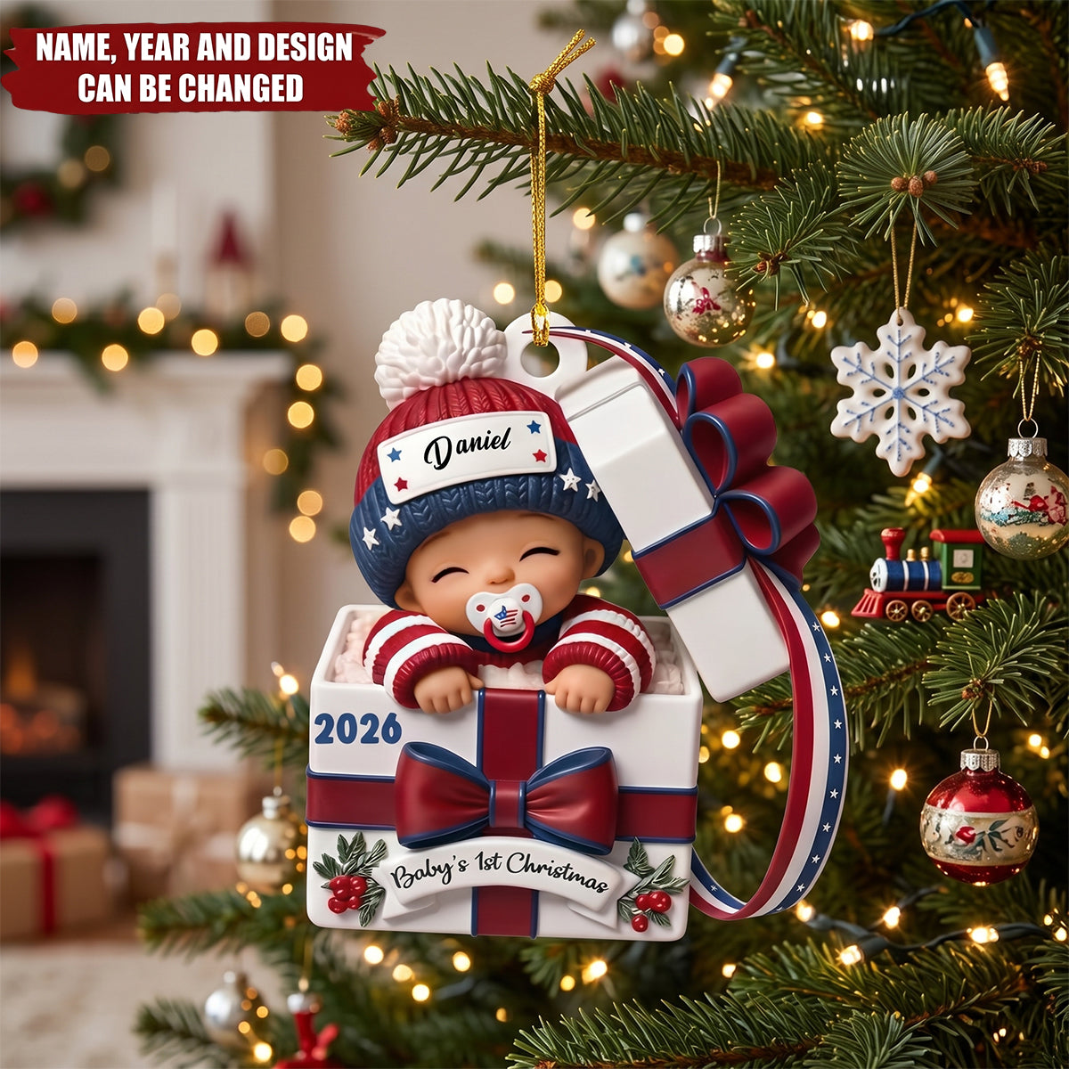 First Christmas With 250 - Personalized 1-Layer Acrylic Ornament