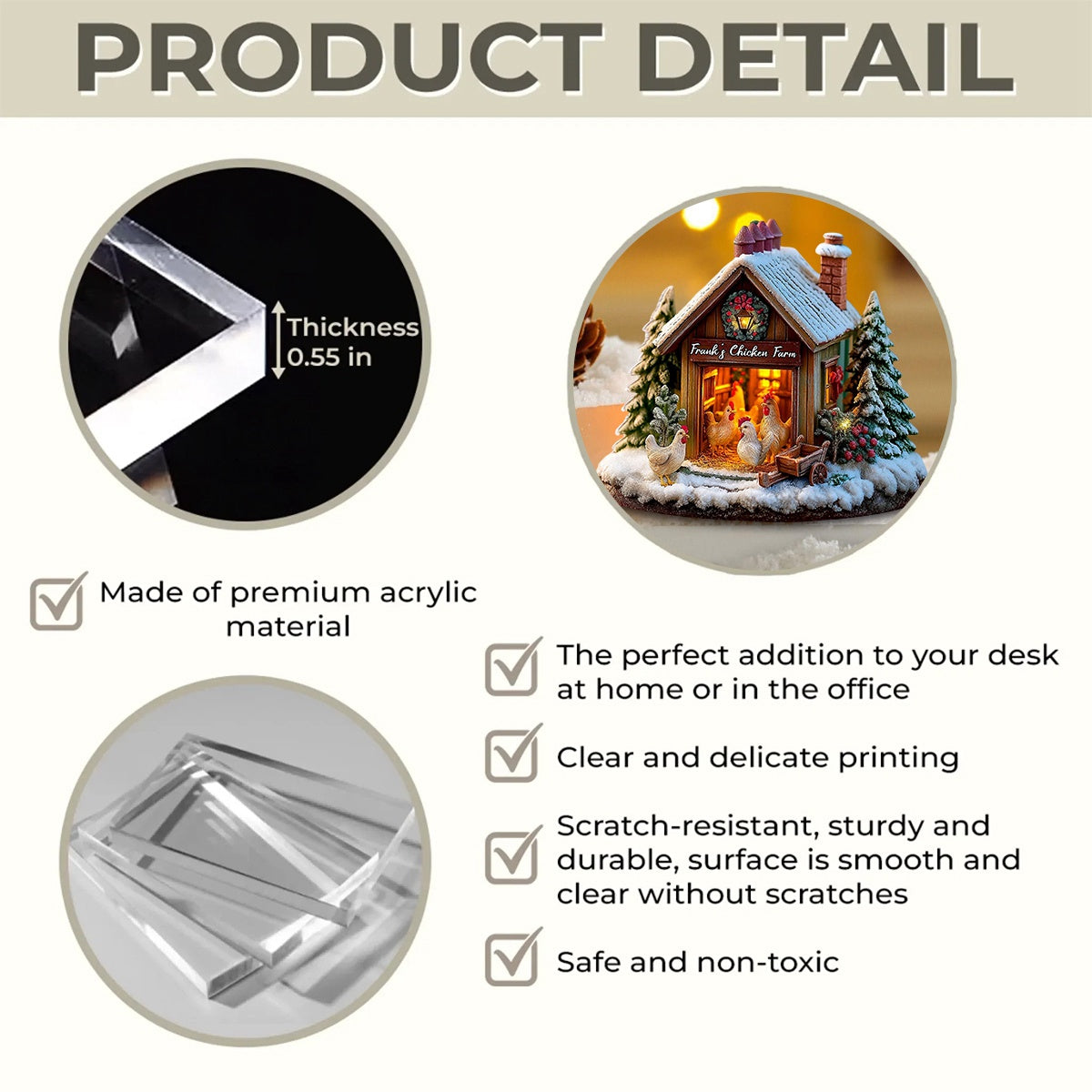 Chicken Lovers Gift - Personalized Chicken Custom Shaped Acrylic Plaque