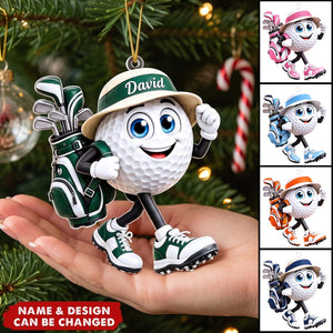 Custom Golf Ornament, Christmas Golf Backpack Ornament, Golf Club Keepsake