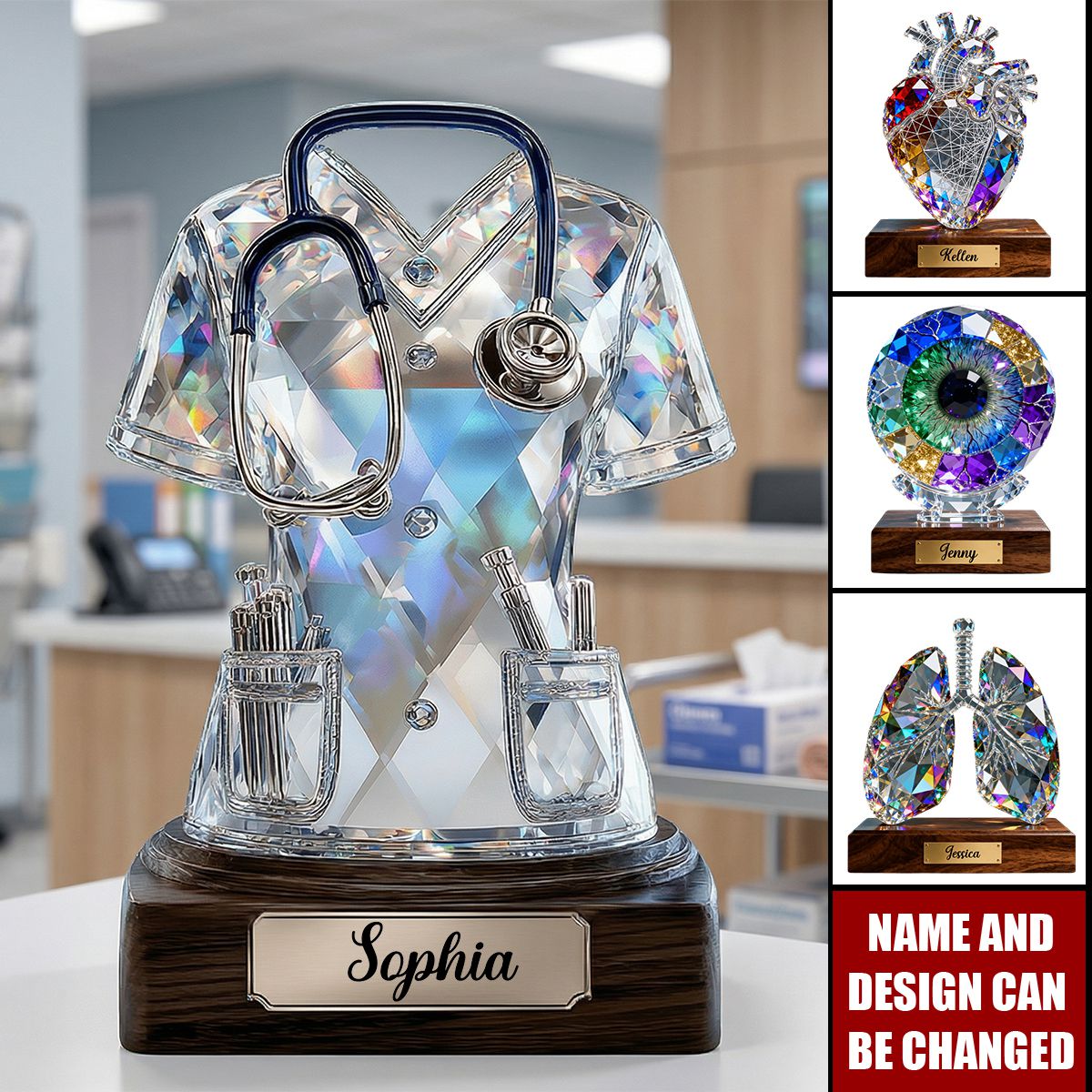 Love Nurse Life - Personalized Nurse Custom Shaped Acrylic Plaque