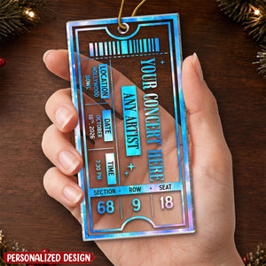 Custom Concert Ticket Acrylic Ornament - Personalized Christmas Birthday Gifts