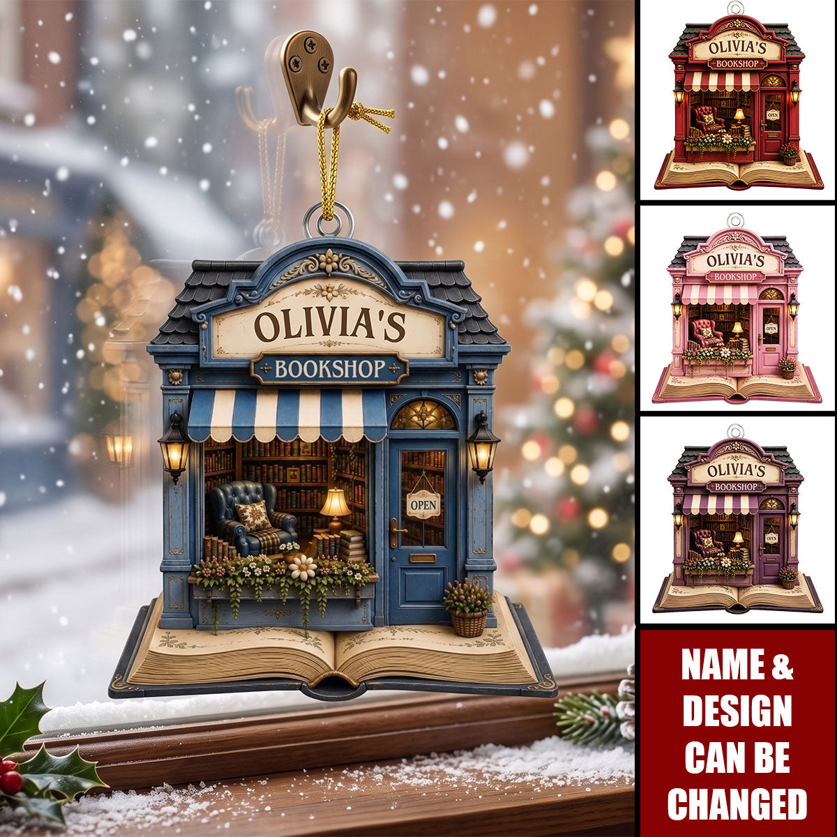 Custom Acrylic Ornament - Personalized Christmas Bookish Gifts For Book Lovers