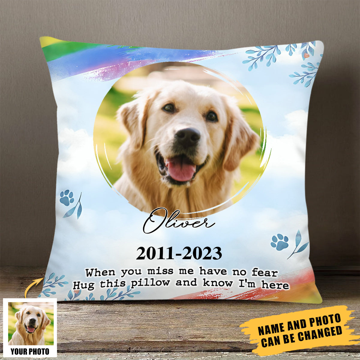 Memorial Custom Photo My Love For You Is Always Near Pillow