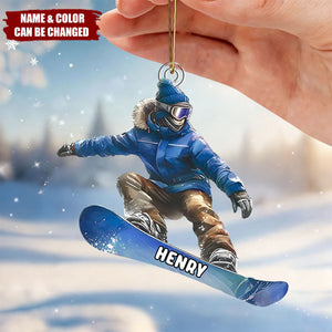 Custom Skateboarding Ornament - Personalized Flat Acrylic Skate Room Scene Christmas Gift